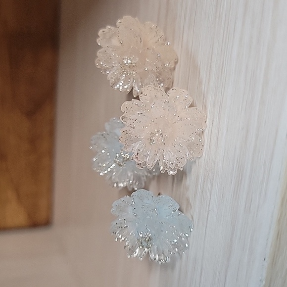 COPY - Sculptural Shimmer Flower Stud Earrings, choice of color - Picture 6 of 7